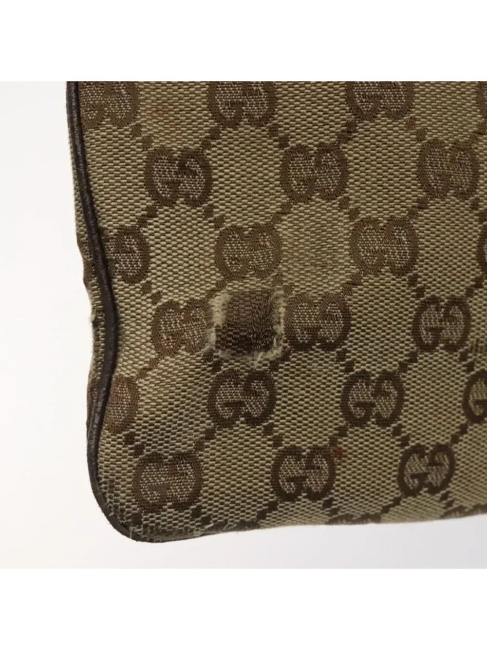 Authentic GUCCI GG Canvas Shoulder Bag Beige Silver 113013 - Picture 2 of 16